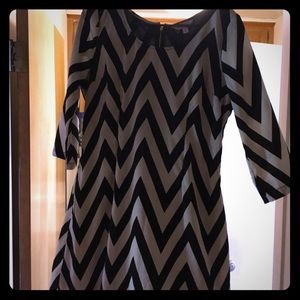 Black and white chevron dress